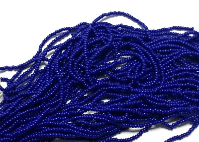 Antique/Vintage Micro Seed Beads-14/0 Opaque Cobalt Navy Blue- 6 gram hanks-1.6m - Image 1 of 4