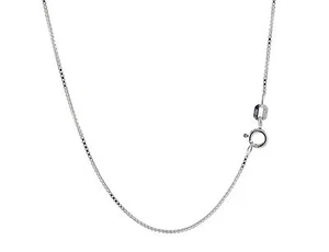 Neu Italienisch Echt 925 Sterlingsilber 1 mm Box Kette Halskette Größe 18", 20", 22" - Bild 1 von 2