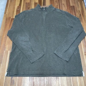 J Crew 1/4 zip Mens XL Dark Green Pullover Long Sleeve 100% Cotton - Picture 1 of 5