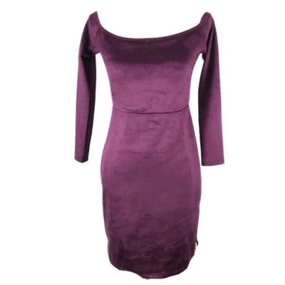 Buffalo David Bitton Womens Purple Dress Small Bodycon Fitted Vegan Suede NWT - Image 1 of 4
