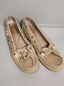 WOMENS SPERRY 7.5M Top-Sider 9102341 Angelfish Linen/Leopard Loafers SHOESequin - Picture 1 of 2