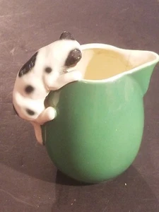 Vintage Hand Painted German Porcelain Cat Handle Cream Pitcher Erphila Fayence - Picture 1 of 12