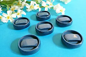 105C / Chequerboard Big Buttons " Martingale " Blue Steel Lot Of 6 ÉP.1970 - Picture 1 of 3