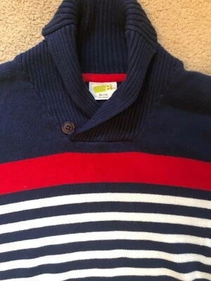 ❤️NEW Crazy 8 navy blue and red  knit Sweater 100% cotton xl 14 top  - Image 1 of 4