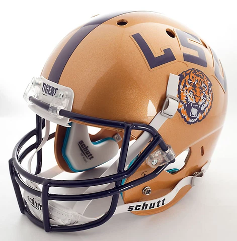 LSU TIGERS 2009 Schutt AiR XP Authentic GAMEDAY Football Helmet (GOLD) Cover