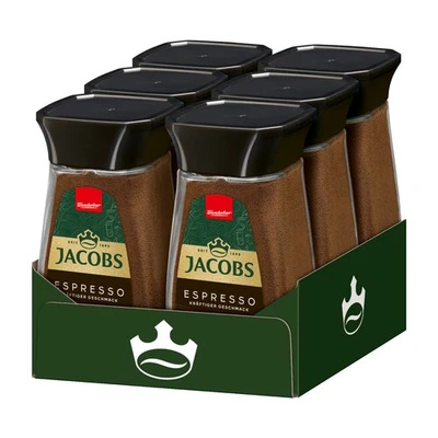 JACOBS Löskaffee Typ Espresso 6 x 100 g Gläser löslicher Kaffee Instantkaffee - Bild 1 von 4