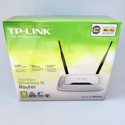 TP-Link TL-WR841N 300Mbps Wireless N Router Ethernet & Power Cables Included - Image 1 of 4