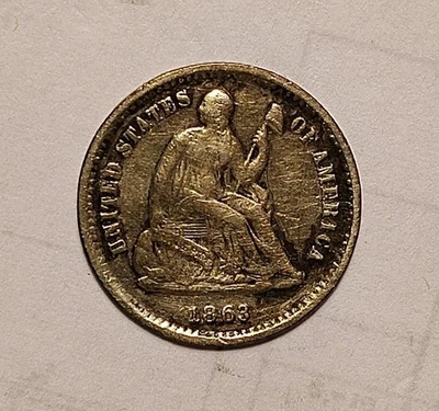 1863-S Seated Liberty Half Dime (light scratches both sides) - Image 1 of 2