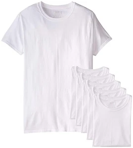 Fruit of the Loom Big/Tall Men's Short Sleeve Crew T-Shirt, White - 6 Pack - Picture 1 of 24