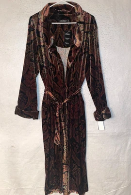 Bata de baño envolvente Lauren Ralph Lauren para mujer XL terciopelo cachemir con cinturón terciopelo largo Foto 1 de 4