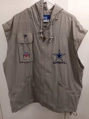 Dallas Cowboys NFL Experience Vintage Años 90 Jugador Profesional Cremallera Completa Gris Sudadera con Capucha Chaleco L Foto 1 de 4