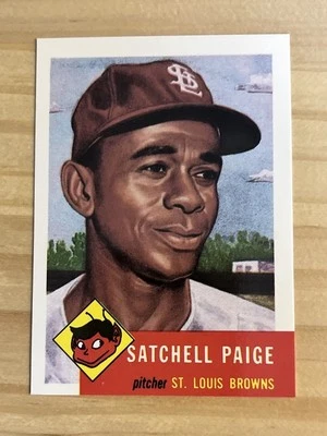 1991 Topps Archives 1953 #220 Satchell Paige St. Louis Browns MLB HOF - Image 1 of 2
