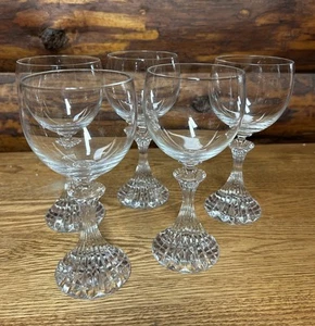 SET OF 5 VINTAGE CRYSTAL MIKASA THE RITZ WINE GLASSES NO CHIPS - Picture 1 of 5