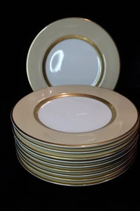 Mikasa Classique Taupe CH102 Bone China fascia oro goffrato 10 piatti insalata - Foto 1 di 6