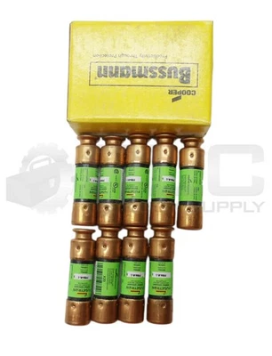 NOVO LOTE DE 9 FUSÍVEIS BUSSMANN FRN-R-5 DUEL ELEMENT TIME DELAY CLASSE RK5 5A 250VAC 1 - Imagem 1 de 4