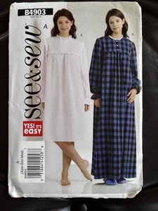 See & Sew Pattern B4903 Nightgowns Uncut XS-S-M - Picture 1 of 2