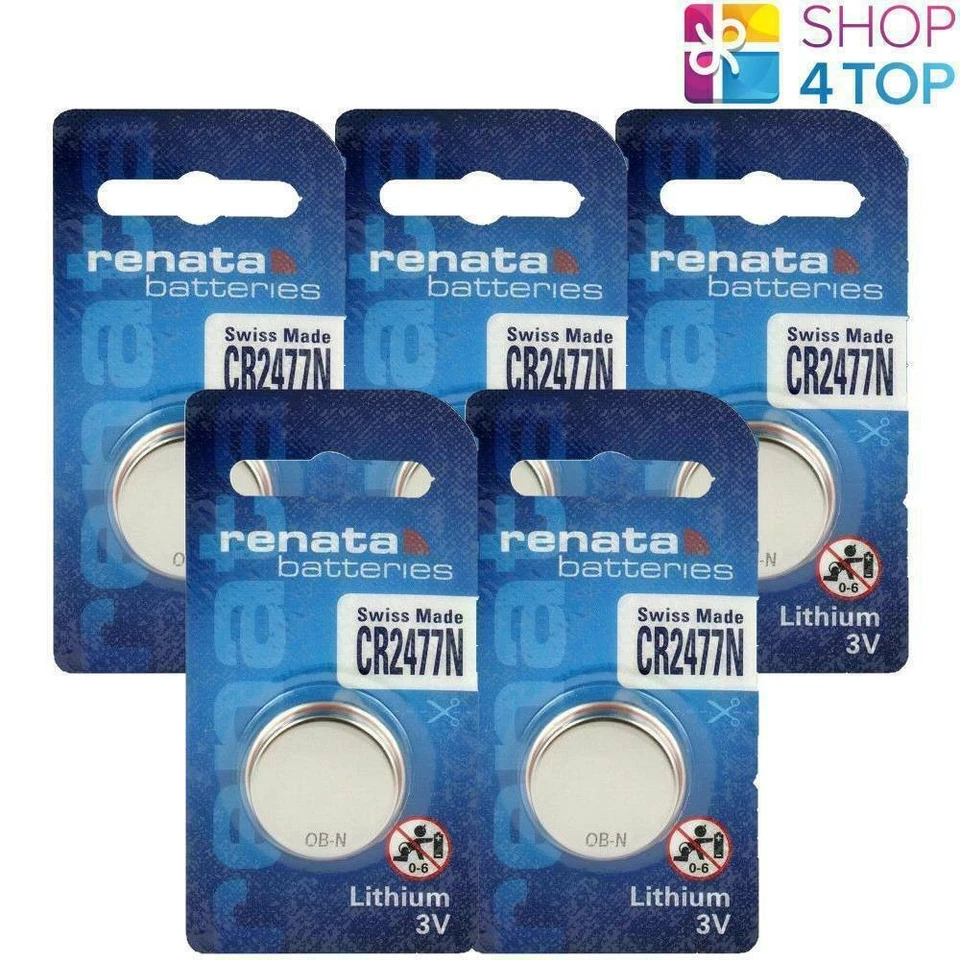 5 RENATA CR2477N LITHIUM BATTERIES 3V CELL COIN BUTTON SWISS MADE EXP 2030 NEW - Image 1 of 1
