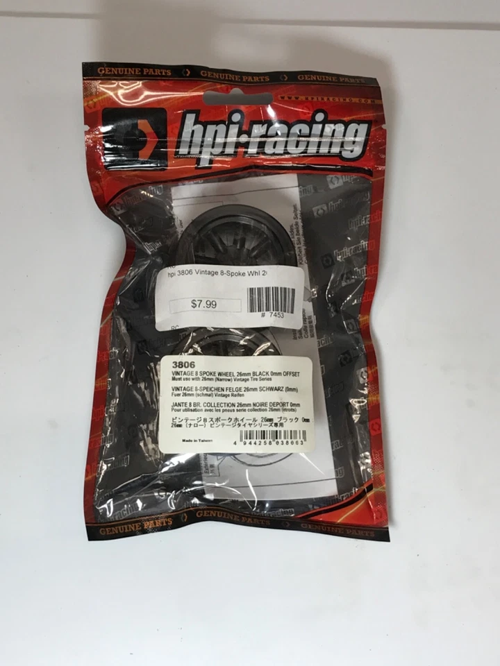 HPI Racing #3806 Vintage 5 Spoke Wheel 26mm Black From Mid America - Image 1 of 1