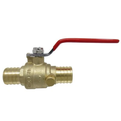 1" PEX Brass Ball Valve w/ Drain Shut Off Valve Crimp Lead Free PEX GUY