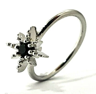 Anello naso stella nero zirconi 20 g (0,8 mm) 8 mm pieghevole cartilagine ore... - Immagine 1 di 4