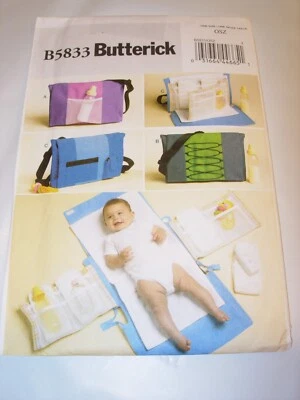 CRAFTS UNCUT BUTTERICK B5833 Sewing Pattern BABY INFANT DIAPER BAG CHANGING PAD - Image 1 of 3