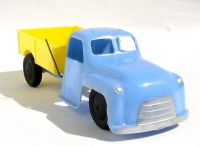 Vintage Blue & Yellow 8" Hard Plastic City Sand & Gravel Dump Truck - Image 1 of 4