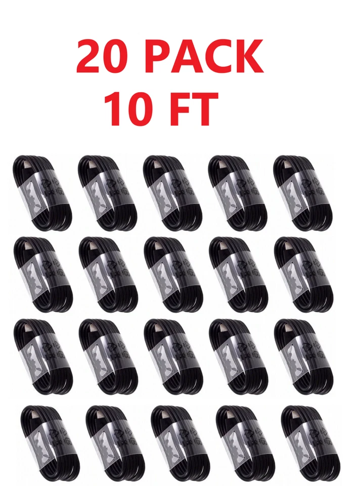20PACK 10FT OEM Type C Fast Charge Cable Cord Charging Charger USB-C Samsung LG  - Image 1 of 1