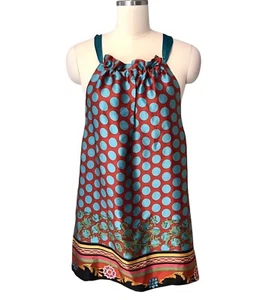 VTG Y2K Hale Bob Silk Halter Top Tank Festival Fairy Satin Polka Dot Women’s L - Picture 1 of 10