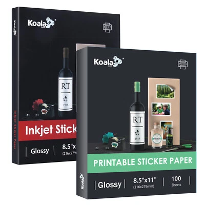 Lot 20-120 Koala Sticker Paper for Inkjet & Laser Glossy Adhesive Photo Paper - Image 1 of 4