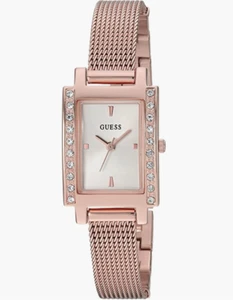 NEW GUESS Women's Crystal Mesh Bracelet Watch Rose Gold U0953L3 - Picture 1 of 2