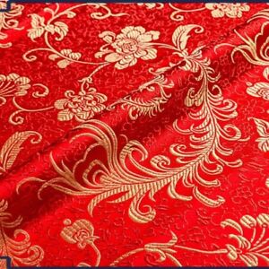 Chinese Satin Fabric Brocade Jacquard Damask Tang Suit Upholstery Retro By Metre
