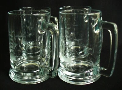 4~Grabado~Vidrio Transparente~PIEDRAS~Cerveza~PIES~16oz~Tazas~NÁUTICO~Velero~ENVÍO~Aves Foto 1 de 4