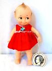 Vintage Kewpie von Cameo Stromdecker original rotes Kleid Höschen Papier Etikett 8"