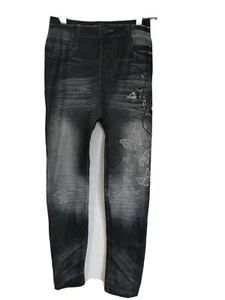 Youth legging Stretch Size 24"x24"Girls butterflies, distressed black. /lot#32 - Picture 1 of 4