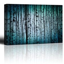 Canvas Wall Art Prints - Trunks of Birch Trees in Black and White - 24" x 36"