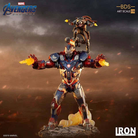 Iron Studios Avengers: Endgame Iron Patriot & Rocket BDS Art 1/10 Statue Cover