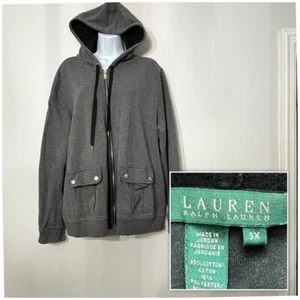 Lauren Ralph Lauren Sudadera con Capucha Cremallera Chaqueta Ecuestre Para Mujer 3X Sudadera con Capucha - Imagen 1 de 9