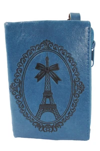 Lavishy Paris France Eiffel Tower and Bow Embossed Coin Purse Keychain  - Picture 1 of 6