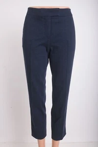 Akris Punto Bergdorf Goodman Womens Tapered Crop Pants Stretch Navy Blue Sz US 4 - Picture 1 of 7