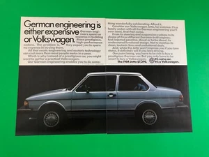 1984 VOLKSWAGEN JETTA ORIGINAL VW VINTAGE PRINT AD ADVERTISEMENT 2 PAGE A1 - Picture 1 of 1