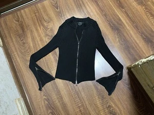 Vintage Gucci Tom Ford Era Zip Black Sweater Size S - Picture 1 of 14