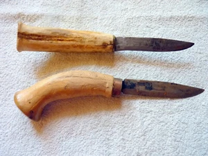 2x Vintage Mora Messer Jagdmesser Frosts Laminated Steel 1x Horngriff Holzgriff - Bild 1 von 8