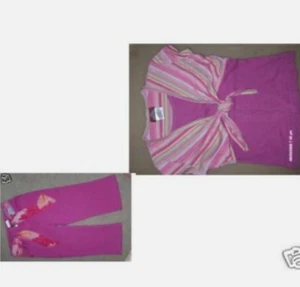 PURPLE CAPRI &TOP SET CUTE GIRLS SIZE 6 STRETCH - Picture 1 of 3