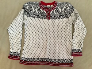 Ll Bean Nordic Sweater Xl Girls 18 Henley Buttons - Picture 1 of 4