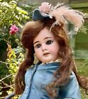 Gorgeous Early 28” Antique Bisque Head Doll A11M Germany Couturier LADY Costume