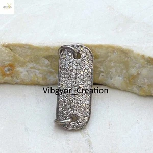 Connettore Ricerca Diamanti Pavimentazione Diamanti Collana Argento Solido 925 Bracciale Fare Gioielli - Foto 1 di 3