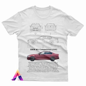 Camiseta Estampada Algodón Coche Deportivo M5 F90 Competición Gráfico Jersey para Hombre Mujer - Imagen 1 de 3