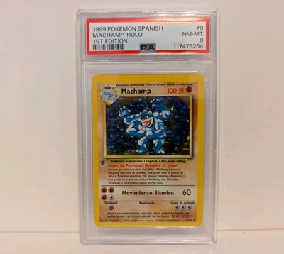 1999 Pokemon SPANISH 1st Edition Base Set Machamp Holo 8/102 PSA 8 - Image 1 of 2