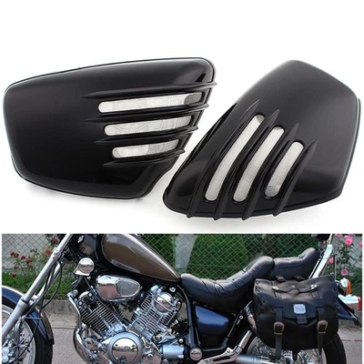 2 PIEZAS Carenado Lateral Batería Motocicleta Negro Para Yamaha Virago 700 750 1000 Foto 1 de 4