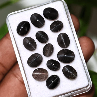 Fuerte línea sedosa ~ 14 piezas piedras preciosas cabujón diópsido natural ojo de gato 8 mm-10 mm Foto 1 de 4